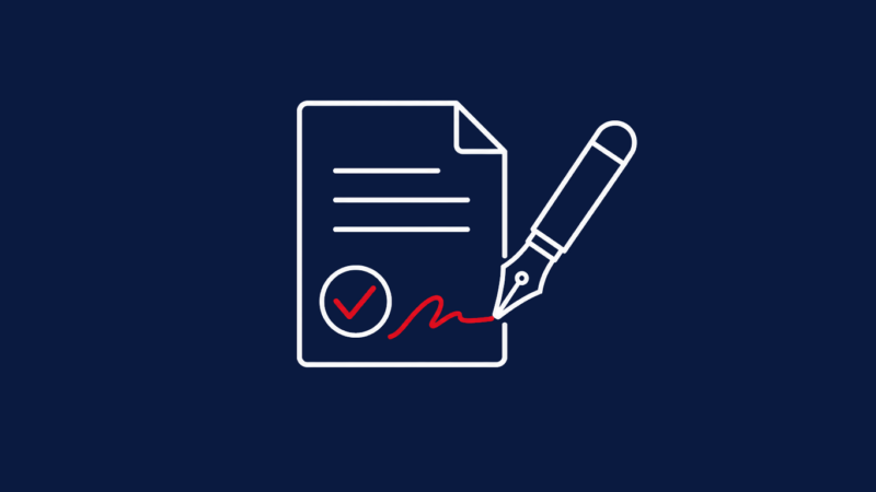 Featured blog image illustrating electronic signatures on a digital document.