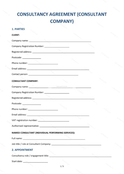 Consultancy Agreement (via Company) — Word & PDF Template — document template in DOCX format