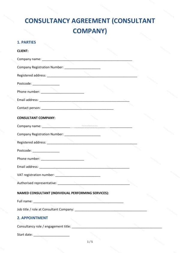 Consultancy Agreement (via Company) — Word & PDF Template