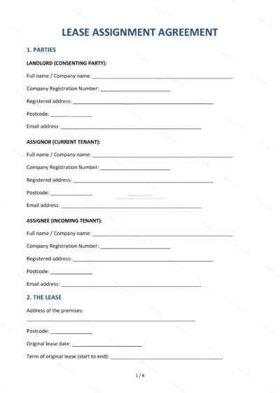 Deed of Assignment of Lease — Word & PDF Template — document template in DOCX format
