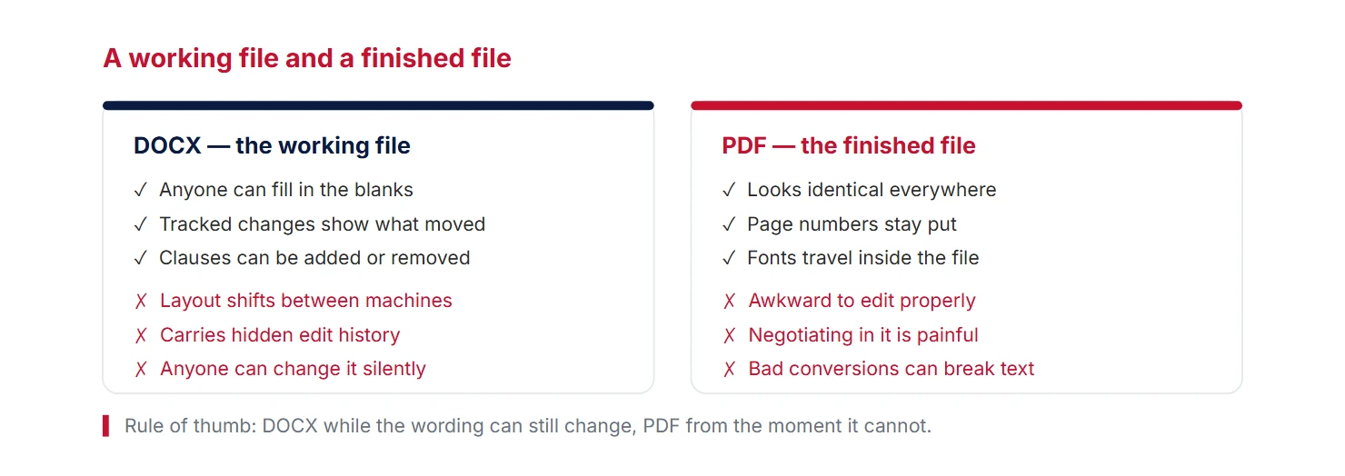 DOCX compared with PDF